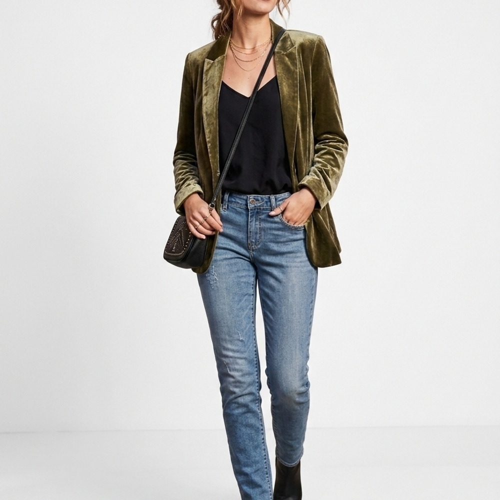 Gap Girlfriend Jeans Mid Rise Blue Distressed Denim Coupe Women's Size 2R